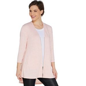 H by Halston Knit Zip Front Cardigan NWOT